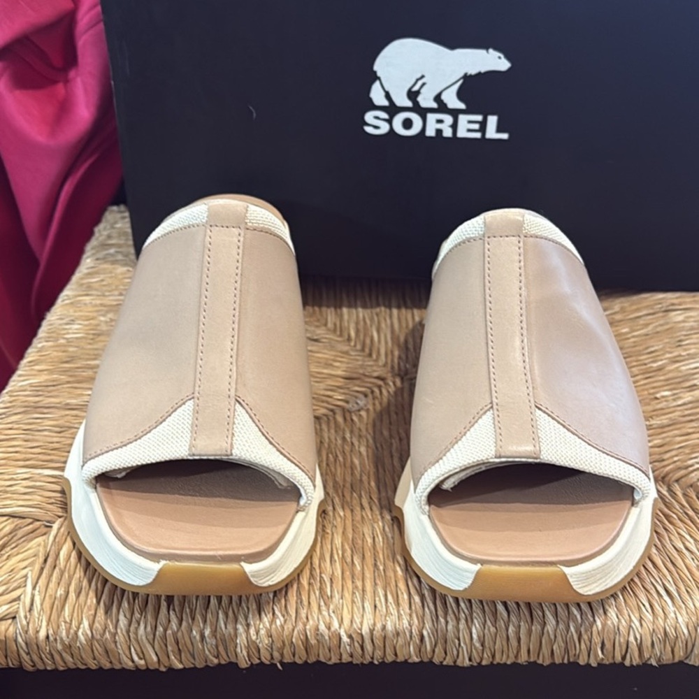 Sorel Beige Honey White Slide Sandals - Picture 4 of 6